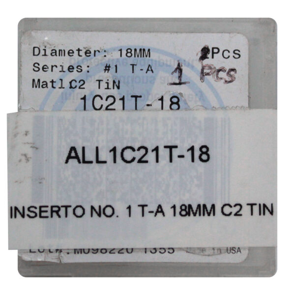 Inserto C2 No. 1 T-A 18MM C2 TIN Allied Machine - Imagen 3