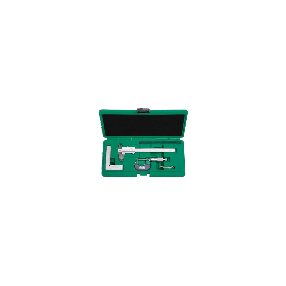 Juego De Medición Calibrador 150 mm Micrómetro 25 mm Escuadra 100 x 70 mm Regla 150 mm Insize